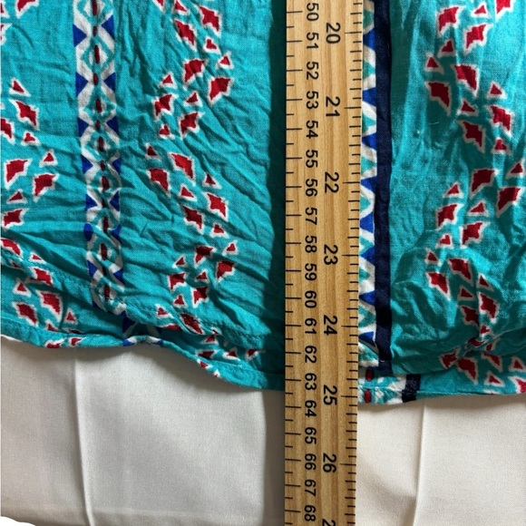 New Directions Teal and Navy Striped Tank Top Size small bohemian sleeveless top - Picture 6 of 8